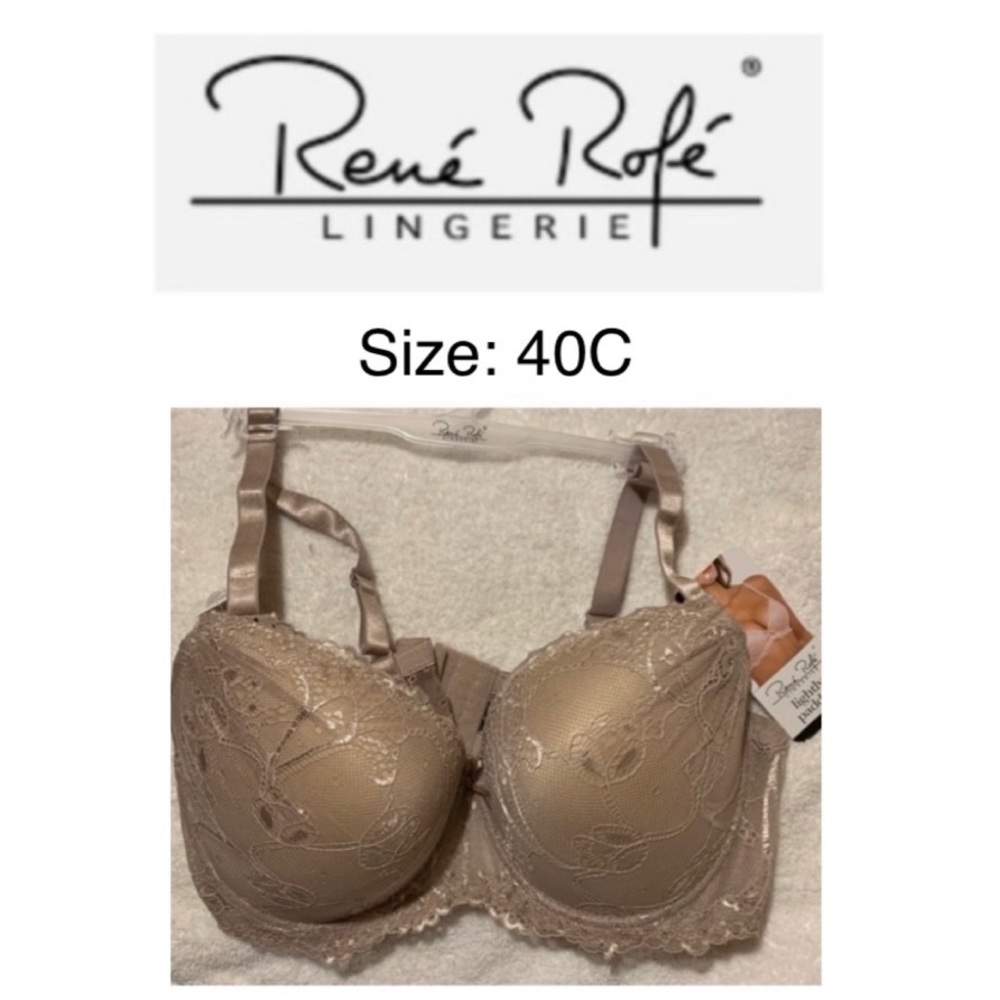 🎯 RENE ROFE Pretty Lightly Padded Lace Bra NWT 40C